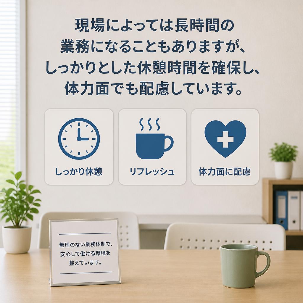 充実した休憩時間の確保