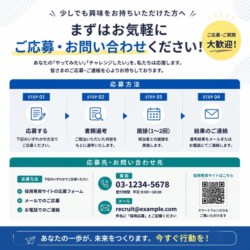 今すぐ応募・お問い合わせ