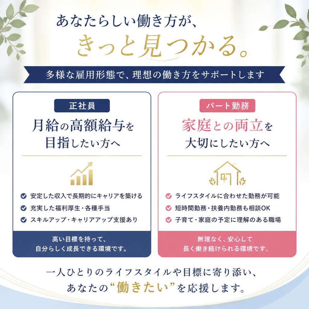 豊富な求人選択肢