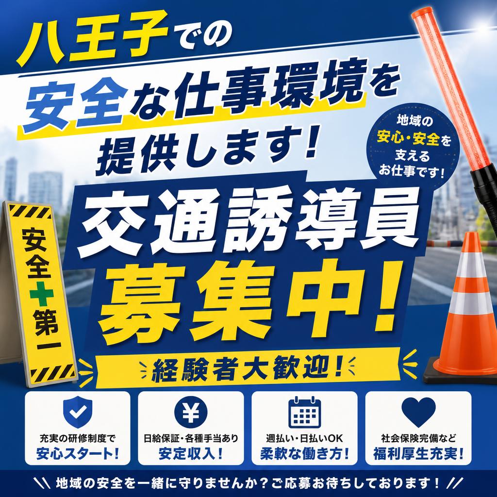 八王子での安全な仕事環境を提供する交通誘導員募集中！経験者大歓迎！