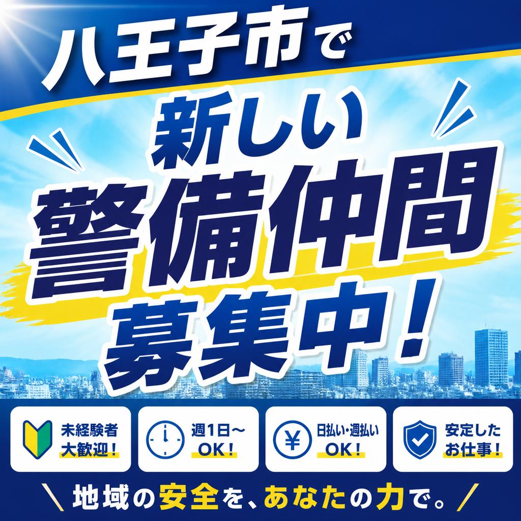 八王子市で新しい警備仲間を募集中！