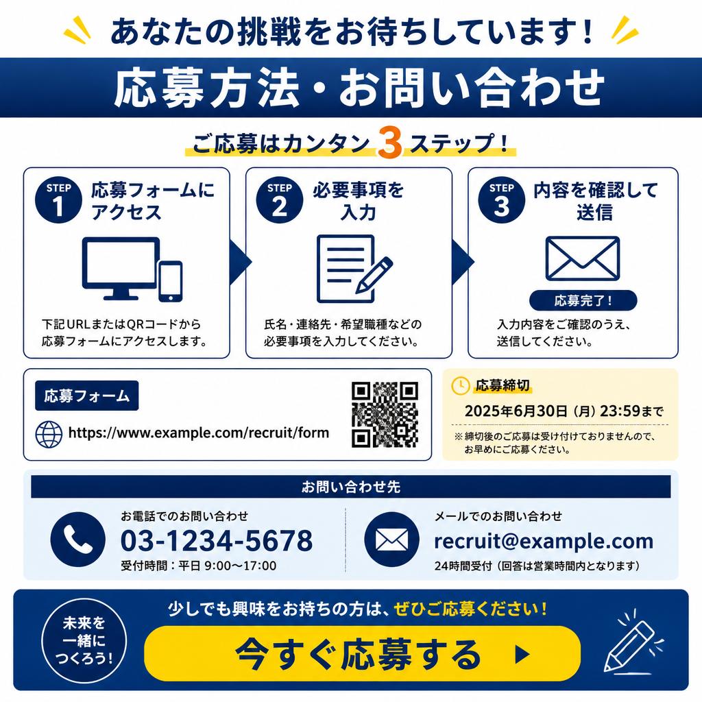今すぐ応募！あなたの第一歩を踏み出そう