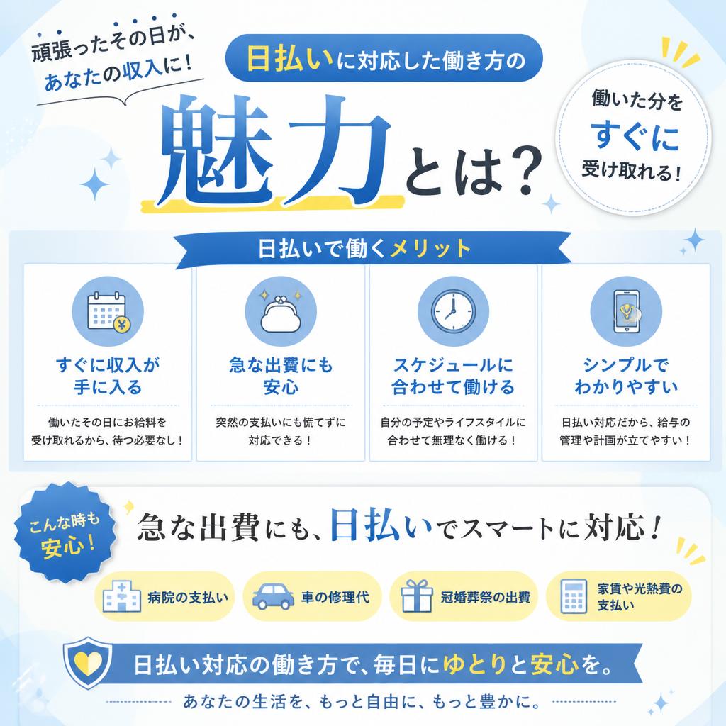 日払いでの柔軟な働き方
