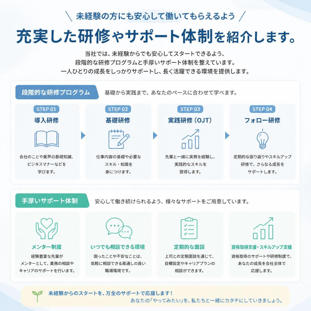 未経験者のサポート体制