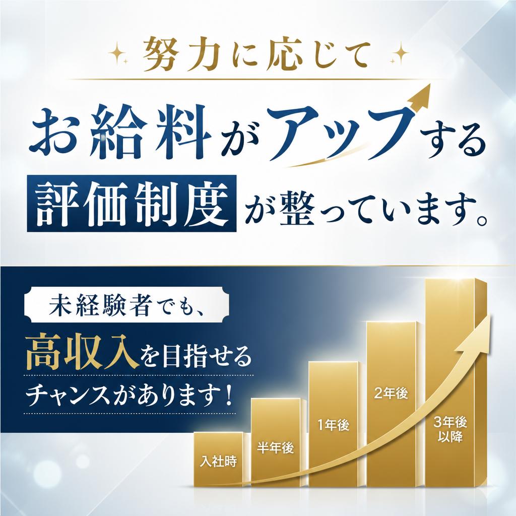 高収入を目指せる！頑張りが評価されるシステム