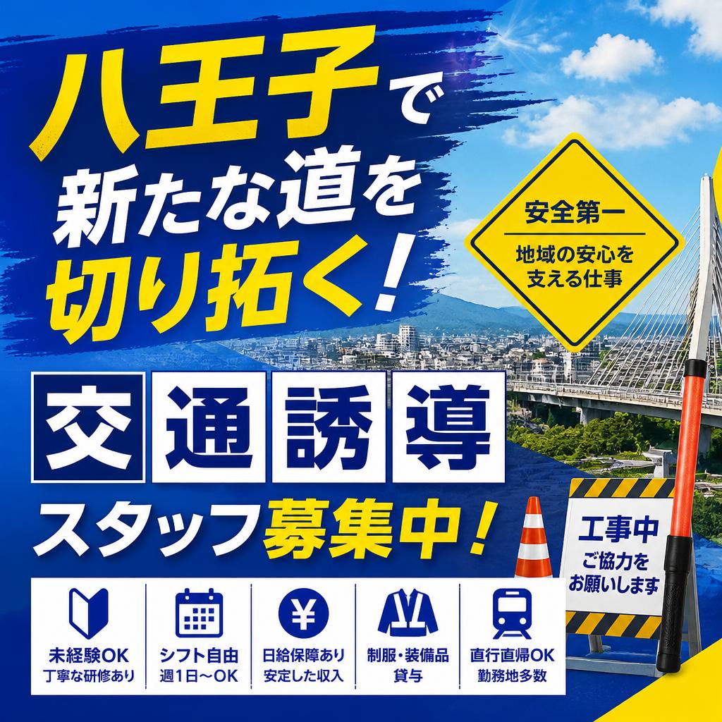 八王子で新たな道を切り拓く！交通誘導スタッフ募集中