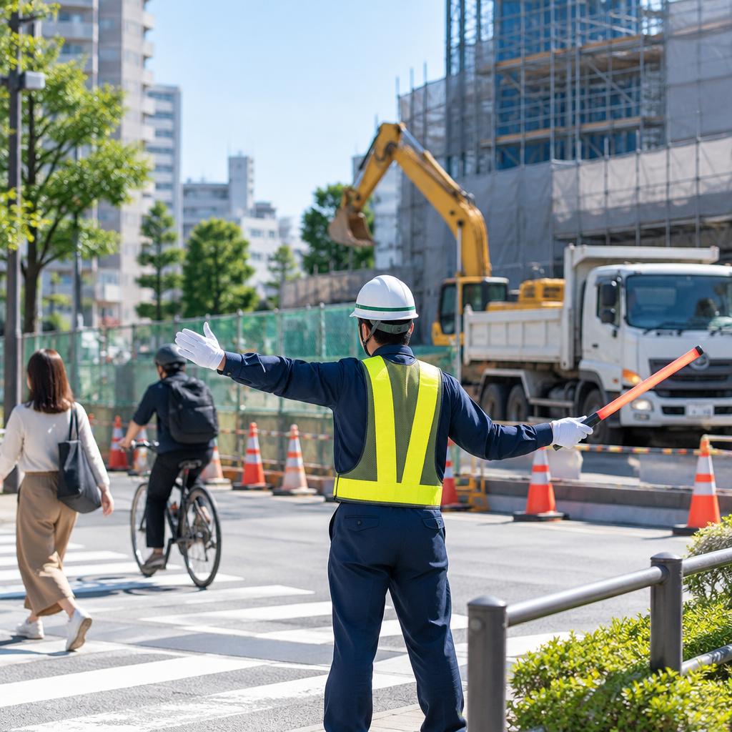 人と車の安全をつなぐ、交通誘導スタッフの役割